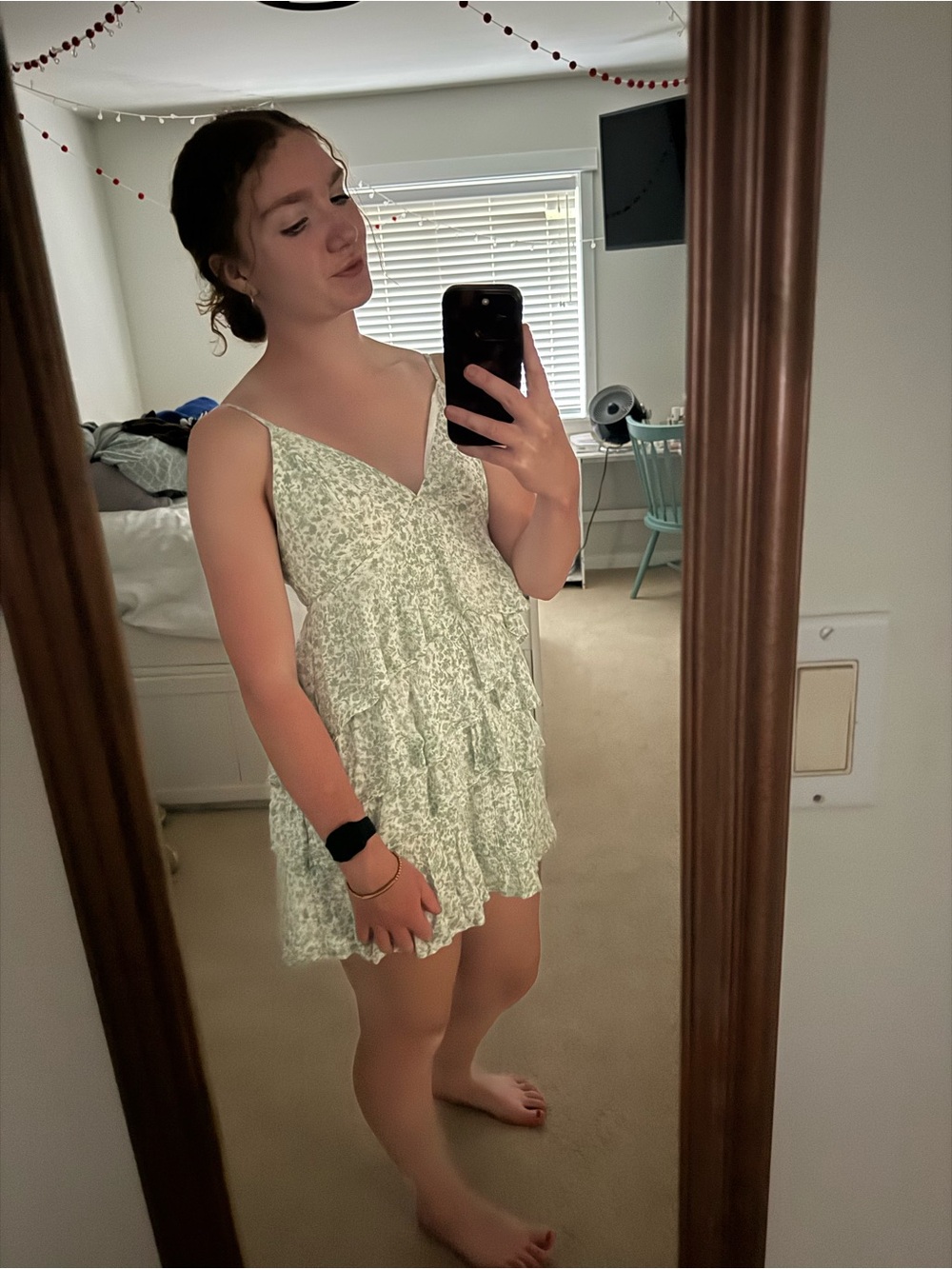 Hollister Mint Green Floral Mini Dress